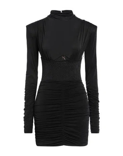 Elisabetta Franchi Woman Mini Dress Black Size 8 Cupro, Elastane