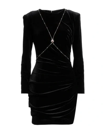 Elisabetta Franchi Woman Mini Dress Black Size 8 Polyester, Elastane