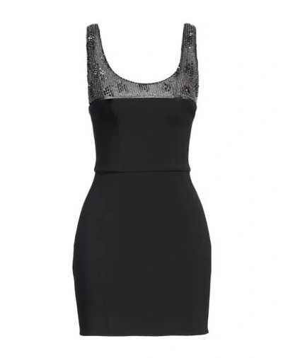 Elisabetta Franchi Woman Mini Dress Black Size 8 Polyester, Elastane, Glass