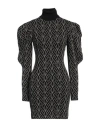 Elisabetta Franchi Jacquard Logo-motif High Neck Minidress In Black