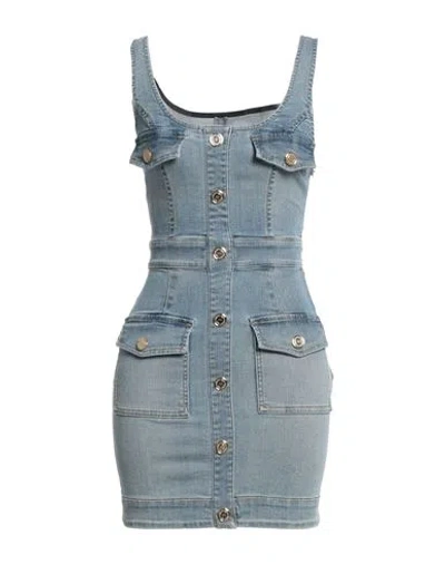 Elisabetta Franchi Woman Mini Dress Blue Size 4 Cotton, Elastane