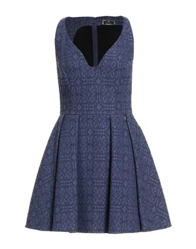 Elisabetta Franchi Woman Mini Dress Blue Size 6 Cotton, Viscose, Polyamide