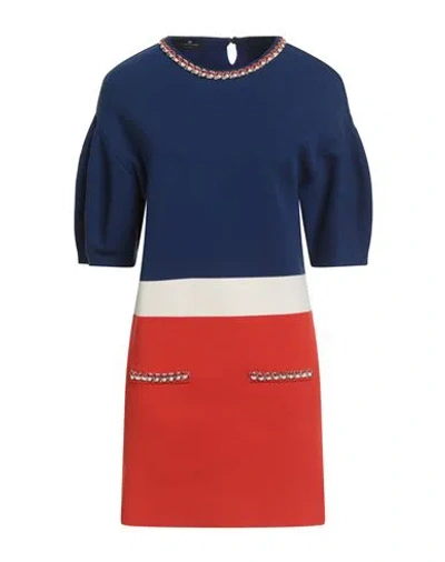 Elisabetta Franchi Woman Mini Dress Blue Size 8 Viscose, Polyester In Multi