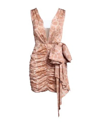 Elisabetta Franchi Woman Mini Dress Blush Size 10 Silk, Polyamide In Pink