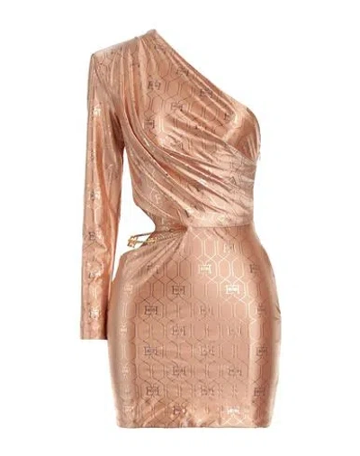 Elisabetta Franchi Woman Mini Dress Blush Size 2 Polyamide, Elastane In Gold