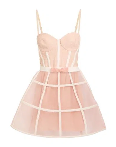 Elisabetta Franchi Woman Mini Dress Blush Size 4 Cotton, Viscose, Polyamide, Elastane, Polyurethane In Pink