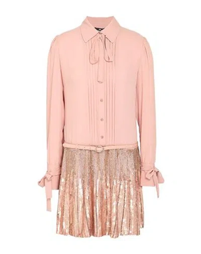 Elisabetta Franchi Woman Mini Dress Blush Size 4 Polyester, Plastic, Glass In Pink