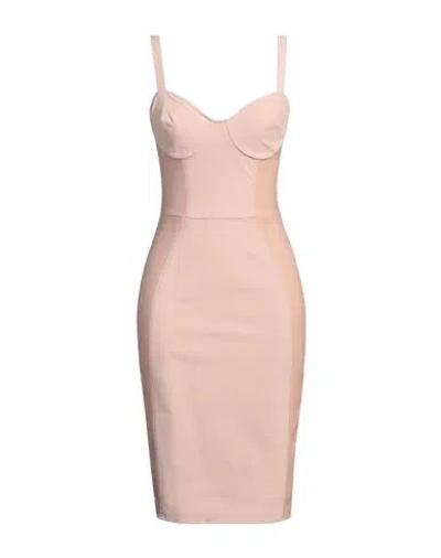 Elisabetta Franchi Woman Mini Dress Blush Size 8 Polyamide, Elastane, Polyester, Polyurethane Coated In Pink