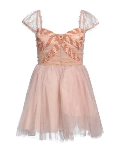 Elisabetta Franchi Woman Mini Dress Blush Size 8 Polyamide, Viscose, Glass, Plastic In Pink