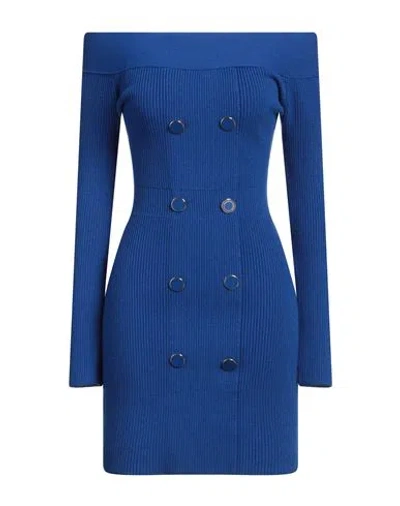Elisabetta Franchi Woman Mini Dress Bright Blue Size 4 Viscose, Polyester, Polyamide
