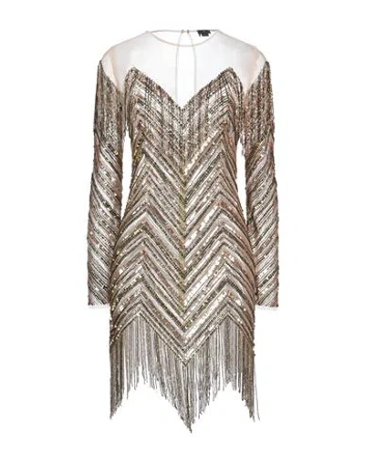 Elisabetta Franchi Woman Mini Dress Brown Size 6 Polyamide, Glass, Plastic