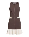 Elisabetta Franchi Woman Mini Dress Brown Size 6 Polyester, Elastane In Brown