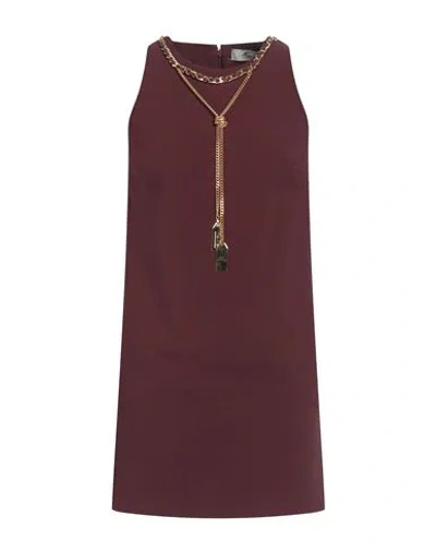 Elisabetta Franchi Woman Mini Dress Burgundy Size 2 Polyester, Elastane