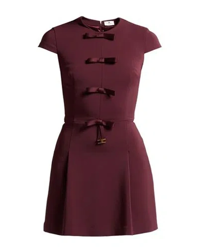 Elisabetta Franchi Woman Mini Dress Burgundy Size 4 Viscose, Elastane, Acetate In Red