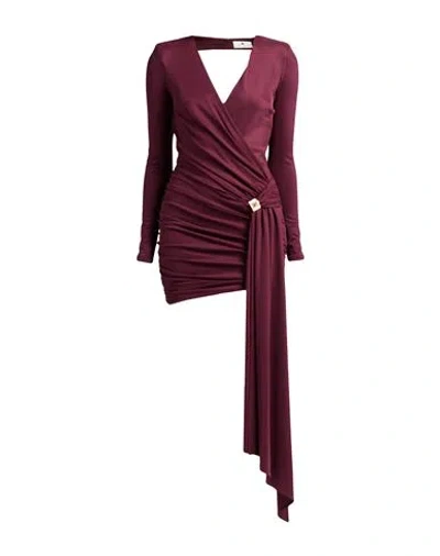 Elisabetta Franchi Woman Mini Dress Burgundy Size 8 Viscose, Elastane