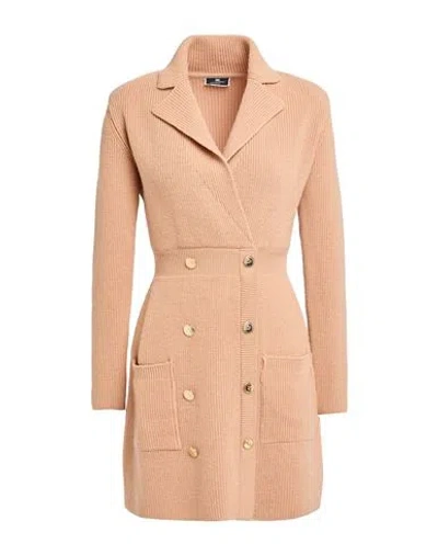 Elisabetta Franchi Woman Mini Dress Camel Size 4 Wool, Acrylic, Polyester, Polyamide In Neutral