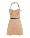 Elisabetta Franchi Woman Mini Dress Camel Size 8 Cotton, Polyester, Polyamide
