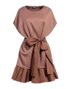 Elisabetta Franchi Woman Mini Dress Chocolate Brown Size 8 Polyamide, Modal, Polyester