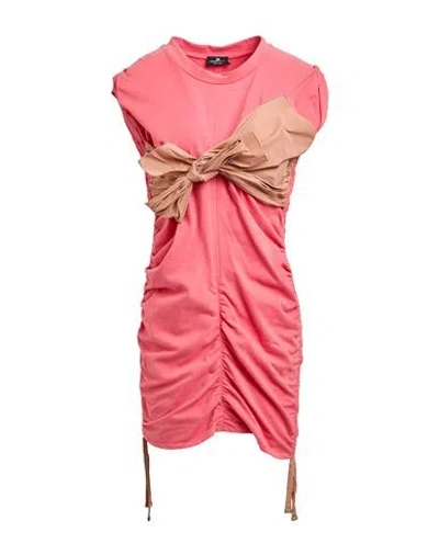 Elisabetta Franchi Woman Mini Dress Coral Size 4 Cotton, Polyester In Red