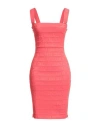 Elisabetta Franchi Woman Mini Dress Coral Size 4 Polyester, Elastane In Red