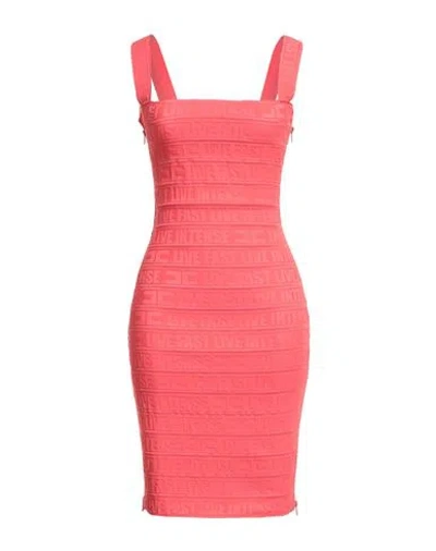 Elisabetta Franchi Woman Mini Dress Coral Size 4 Polyester, Elastane In Red