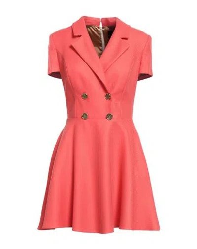 Elisabetta Franchi Woman Mini Dress Coral Size 6 Cotton In Red