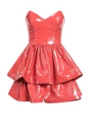 Elisabetta Franchi Woman Mini Dress Coral Size 6 Polyester, Polyurethane