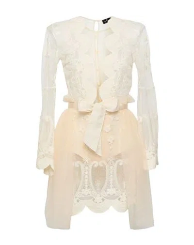 Elisabetta Franchi Woman Mini Dress Cream Size 4 Polyamide, Polyester