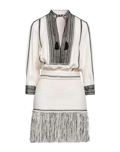 Elisabetta Franchi Woman Mini Dress Cream Size 4 Viscose, Cotton, Polyamide, Polyester, Acrylic In White
