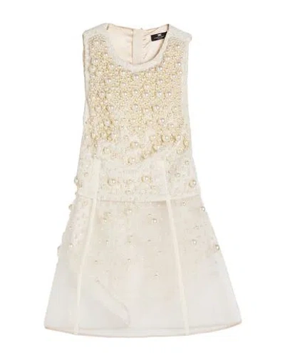 Elisabetta Franchi Woman Mini Dress Cream Size 6 Cotton, Acrylic, Polyester, Synthetic Fibers, Metal