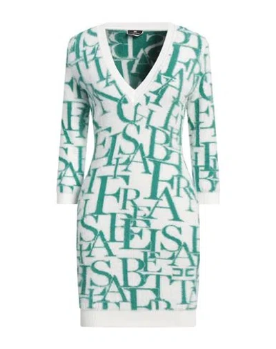Elisabetta Franchi Woman Mini Dress Emerald Green Size 8 Polyamide, Viscose