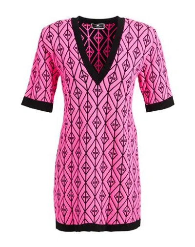 Elisabetta Franchi Woman Mini Dress Fuchsia Size 4 Polyamide, Viscose, Polypropylene, Polyester