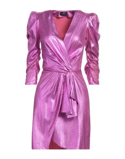 Elisabetta Franchi Woman Mini Dress Fuchsia Size 6 Viscose In Pink