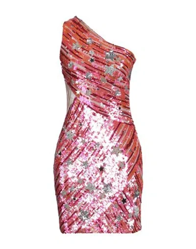 Elisabetta Franchi Woman Mini Dress Fuchsia Size 6 Polyamide, Glass, Plastic In Pink