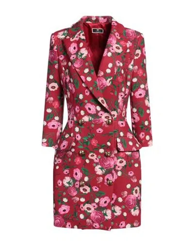 Elisabetta Franchi Woman Mini Dress Garnet Size 6 Polyester, Elastane In Red