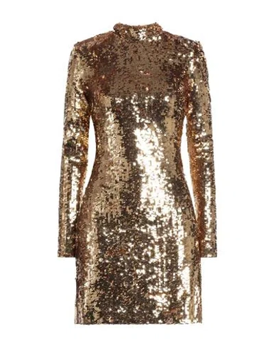 Elisabetta Franchi Woman Mini Dress Gold Size 6 Polyamide, Polyester