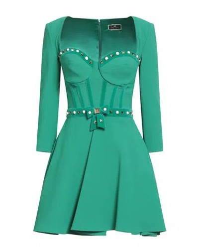 Elisabetta Franchi Woman Mini Dress Green Size 4 Polyester, Elastane