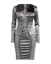 Elisabetta Franchi Woman Mini Dress Grey Size 4 Acetate, Polyamide, Elastane