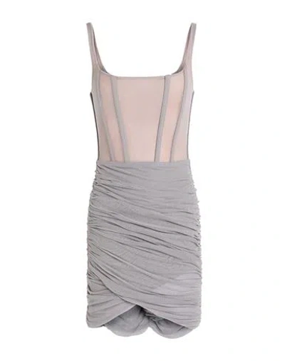 Elisabetta Franchi Woman Mini Dress Grey Size 4 Cotton, Elastane