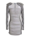 Elisabetta Franchi Woman Mini Dress Grey Size 6 Cotton, Elastane, Acrylic, Polyamide, Mohair Wool