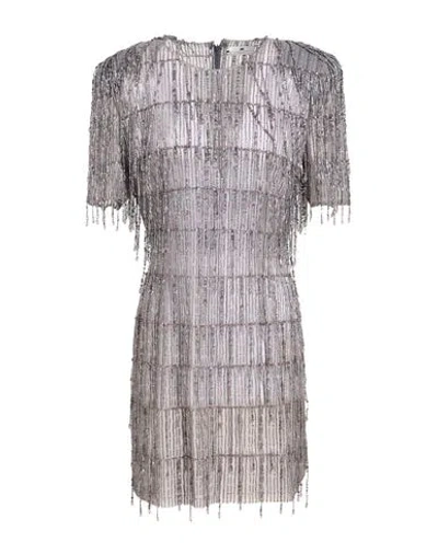 Elisabetta Franchi Woman Mini Dress Grey Size 8 Polyamide, Glass, Polyester