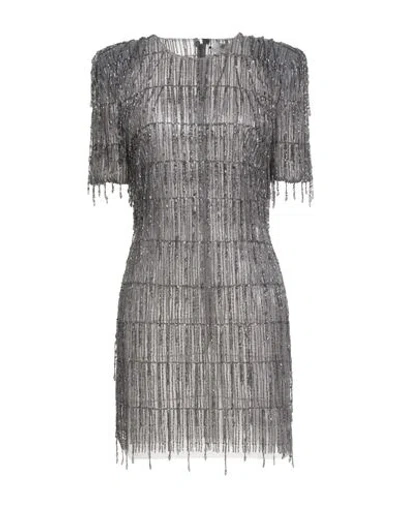 Elisabetta Franchi Woman Mini Dress Grey Size 8 Polyamide, Polyester, Plastic, Glass In Black