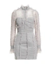 Elisabetta Franchi Woman Mini Dress Grey Size 8 Polyester In Gray