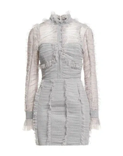 Elisabetta Franchi Woman Mini Dress Grey Size 8 Polyester In Gray