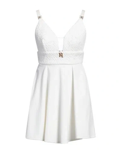 Elisabetta Franchi Woman Mini Dress Ivory Size 2 Cotton, Elastane In White