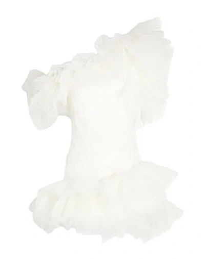 Elisabetta Franchi Woman Mini Dress Ivory Size 4 Polyester, Polyamide, Elastane In White
