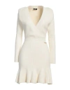 Elisabetta Franchi Woman Mini Dress Ivory Size 8 Viscose, Polyamide, Polyester In Neutral