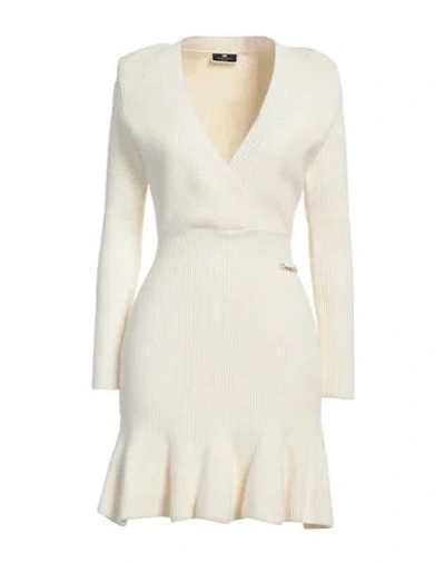 Elisabetta Franchi Woman Mini Dress Ivory Size 8 Viscose, Polyamide, Polyester In Neutral