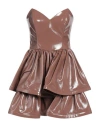 Elisabetta Franchi Woman Mini Dress Khaki Size 6 Polyester, Polyurethane