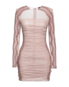 Elisabetta Franchi Woman Mini Dress Light Brown Size 4 Cotton, Elastane, Acrylic, Polyamide, Mohair In Beige